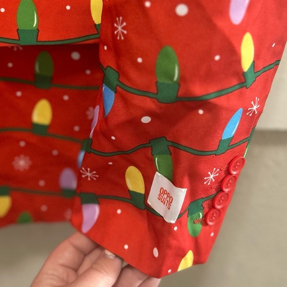 Opposuits Holiday Christmas Light String Suit Coat Large - Picture 3 of 6